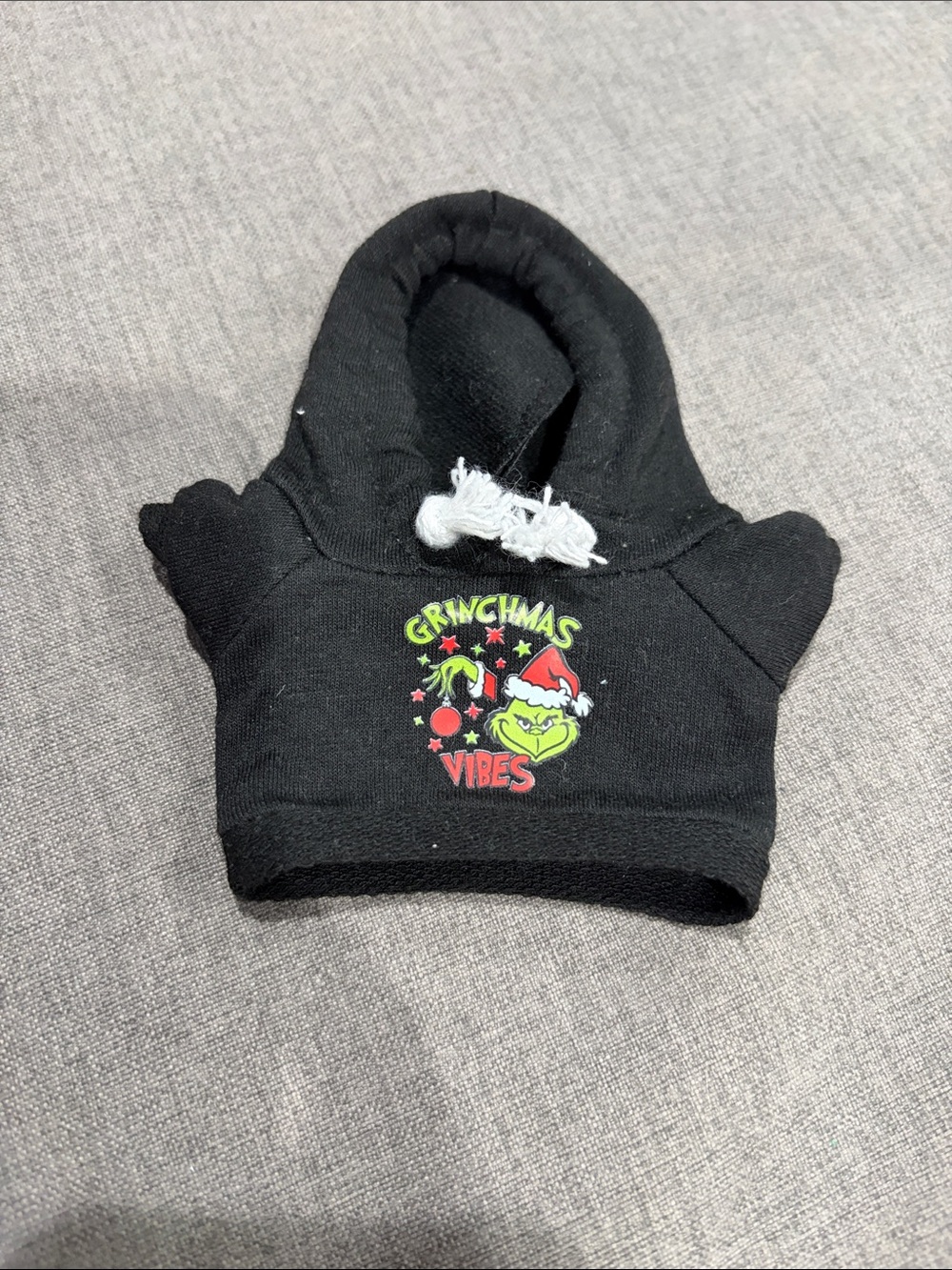 Labubu or Small Doll Grinchmas Vibes Black Hoodie